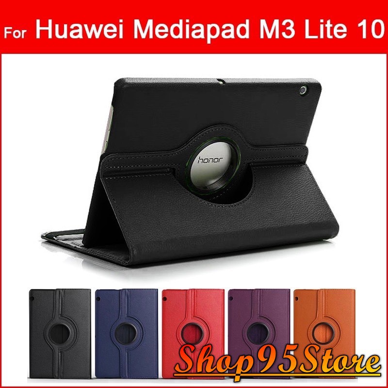 [Mã ELFLASH5 giảm 20K đơn 50K] Bao da xoay 360 độ Huawei Mediapad M3 Lite 10 / M3 Lite 10.1 inch Bah -W09 Bah - AL00