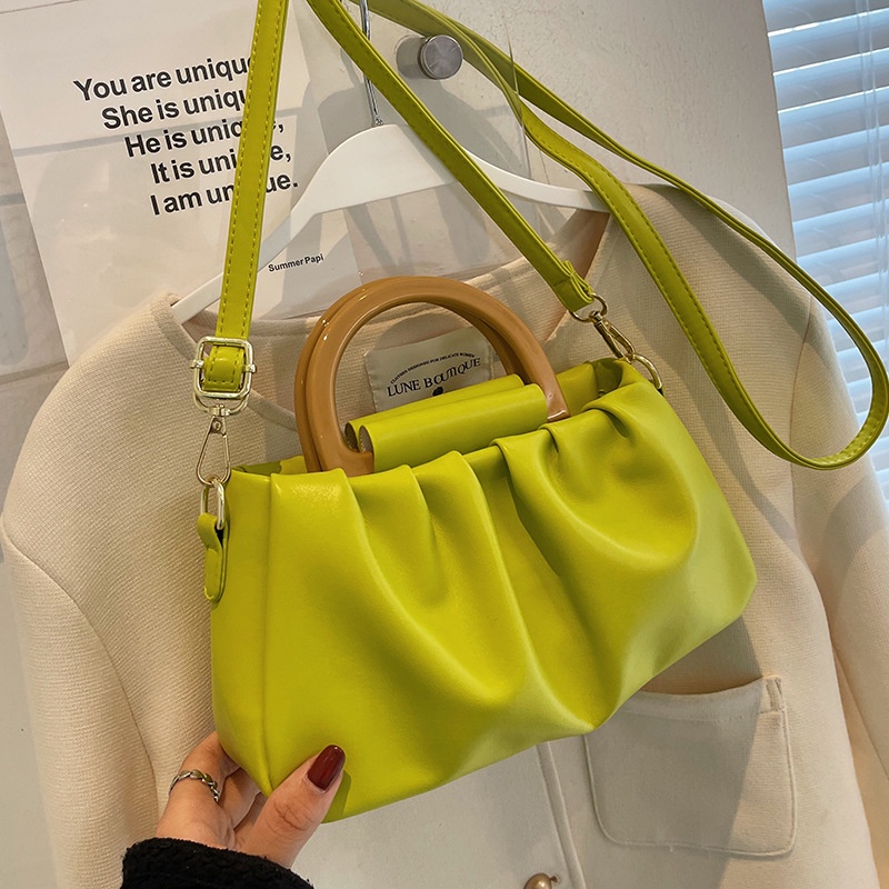 Túi đeo chéo IELGY hình dạng đám mây màu sắc đơn giản phong cách retro thời trang dành cho nữ