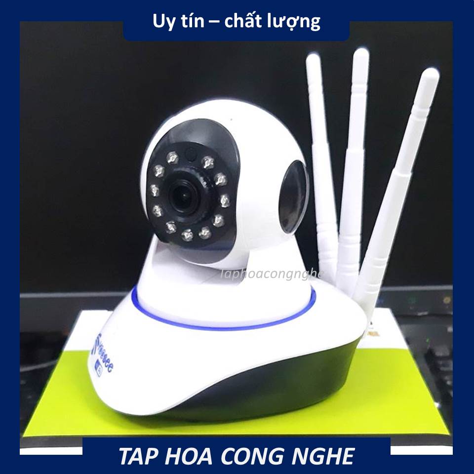 Camera YOOSEE WIFI IP XOAY 360 ĐỘ 3 RÂU không cổng LAN khe thẻ nhớ trên đầu camera hỗ trợ hồng ngoại quay đêm