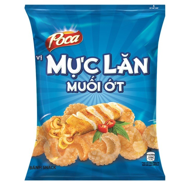 [GROPEP15A -30k đơn 150k] Bánh Snack Poca Mực Lăn Muối Ớt 65gr