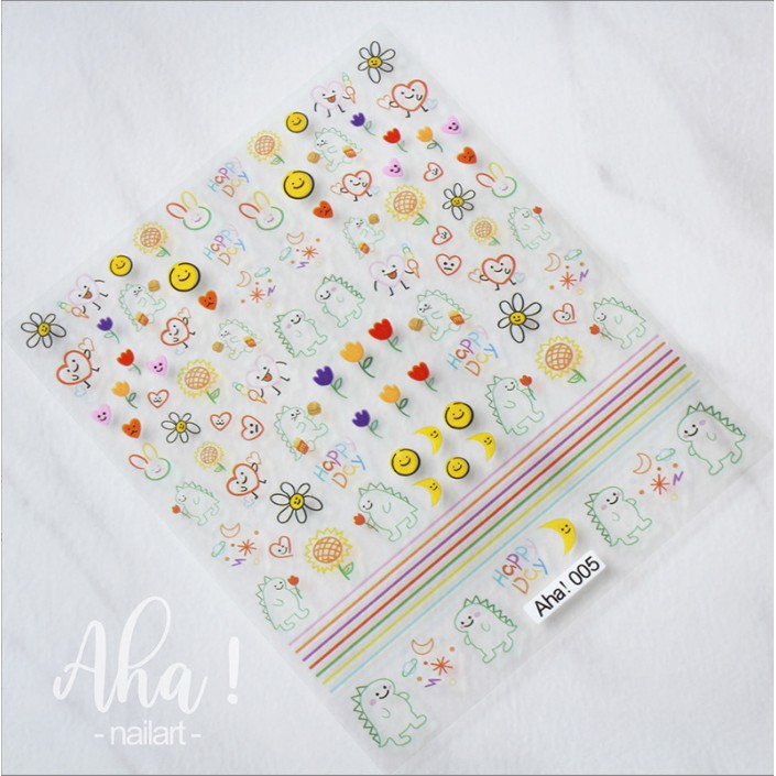 Hình dán móng tay - Sticker dán móng Khủng long A05