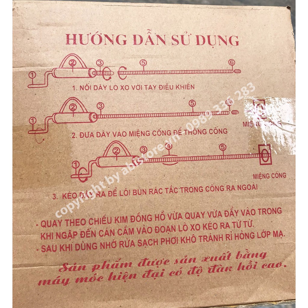 DÂY THÔNG TẮC CỐNG 3M HUY HOÀNG VIỆT NAM, DỤNG CỤ THÔNG TẮC VỆ SINH, ỐNG NƯỚC