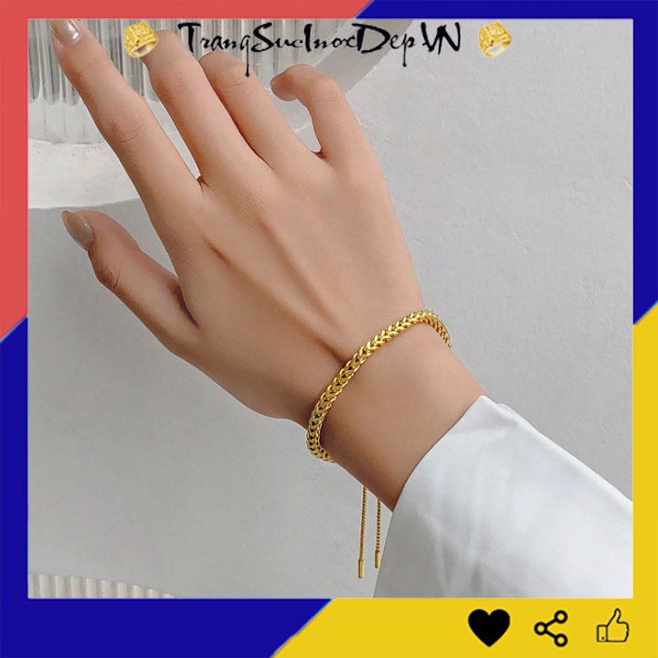 Lắc tay titan nữ bảng vuông kiểu rút siêu đẹp, bền màu, đem lại vẻ quyến rũ cho đôi tay của bạn