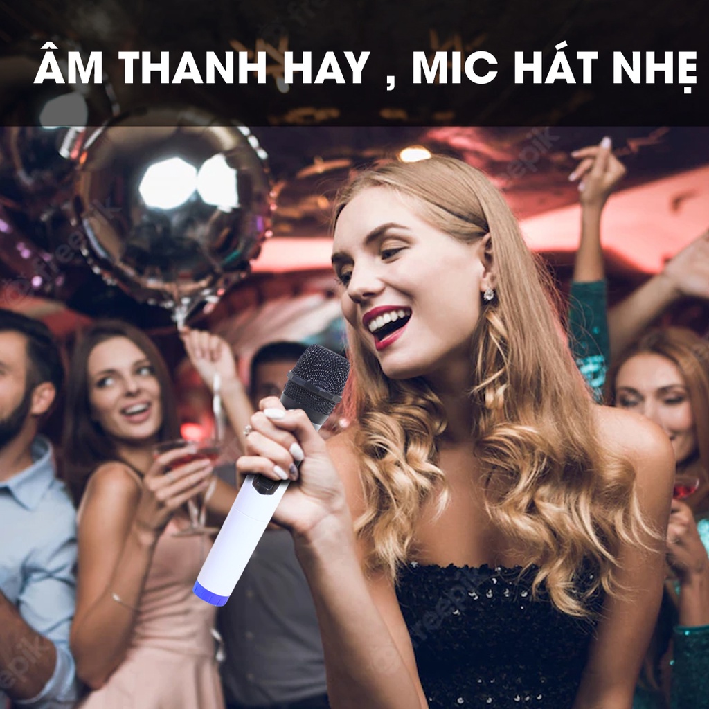 Micro đa năng không dây karaoke Sunrise SM-1/SM-2, mic không dây sóng UHF chống hú, hút giọng sử dụng cho loa kéo, amply