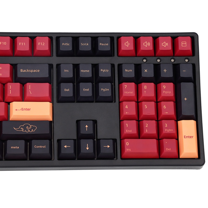 Bộ 129 Nút Bàn Phím Pbt Nhuộm Màu Đỏ Samurai Cá Tính Cho Cherry Mx Switch Tkl87 108
