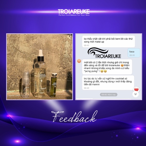TROIAREUKE - Xit khoáng Troiareuke H+ Cocktail khắc phục các vấn đề của da