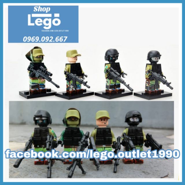 Xếp hình biệt đội đặc nhiệm Spetnazt phản ứng nhanh Swat Nga Lego Minifigures Decool 304 307