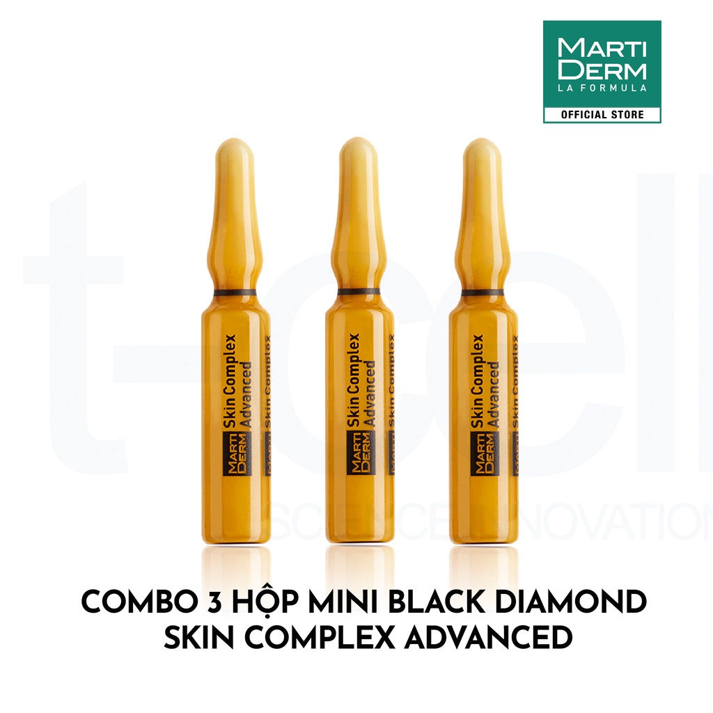 Combo 3 Mini Ampoule Chống Oxy Hoá & Làm Sáng Da MartiDerm Black Diamond Skin Complex Advanced (3 ống x 2ml)