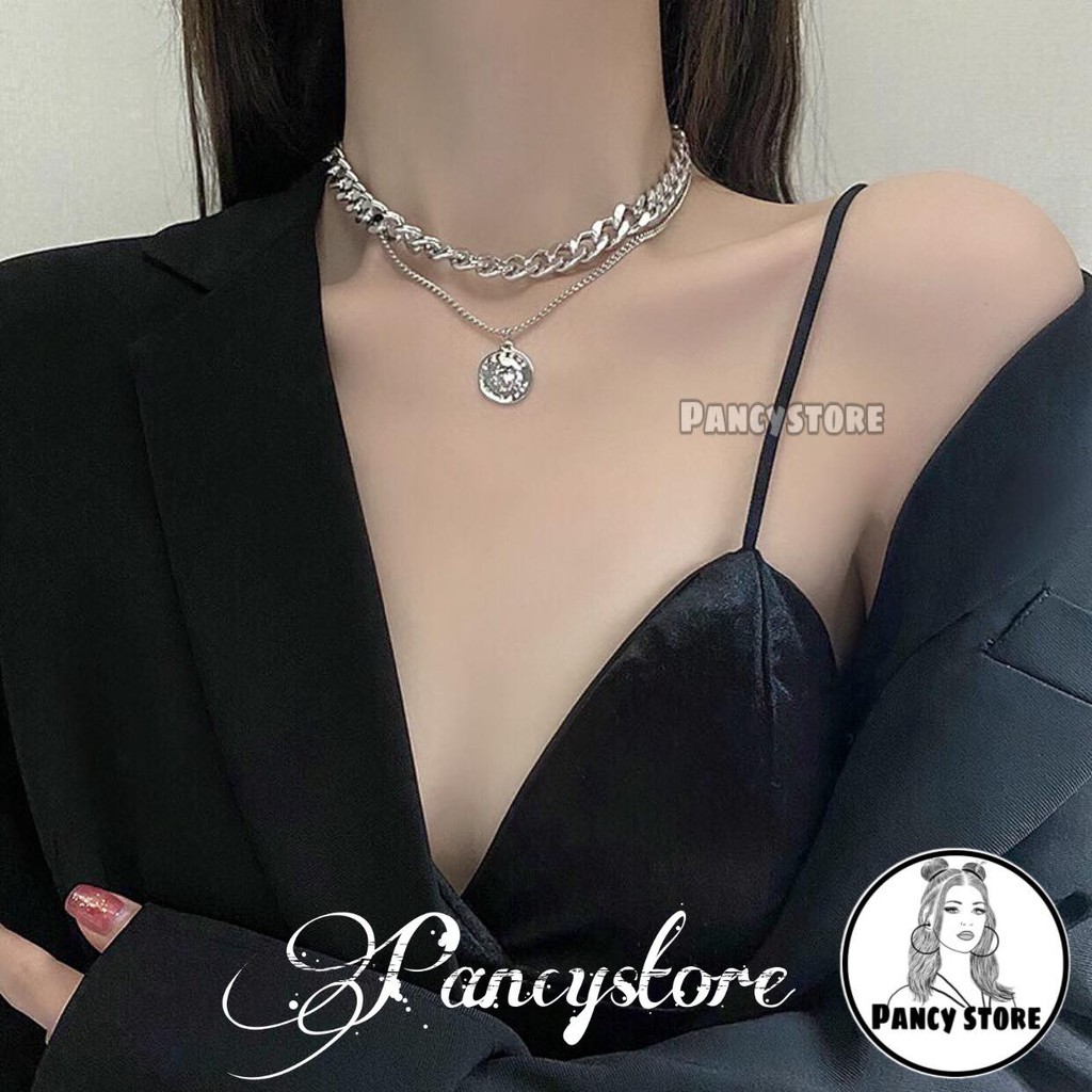 dây chuyền vòng cổ dây xích 2 lớp