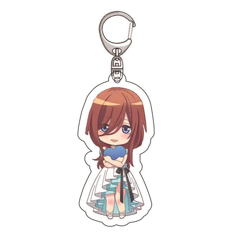 Móc gắn chìa khóa nhựa acrylic họa tiết hoạt hình Nakano Ichika Nino Miku Yotsuba Itsuki