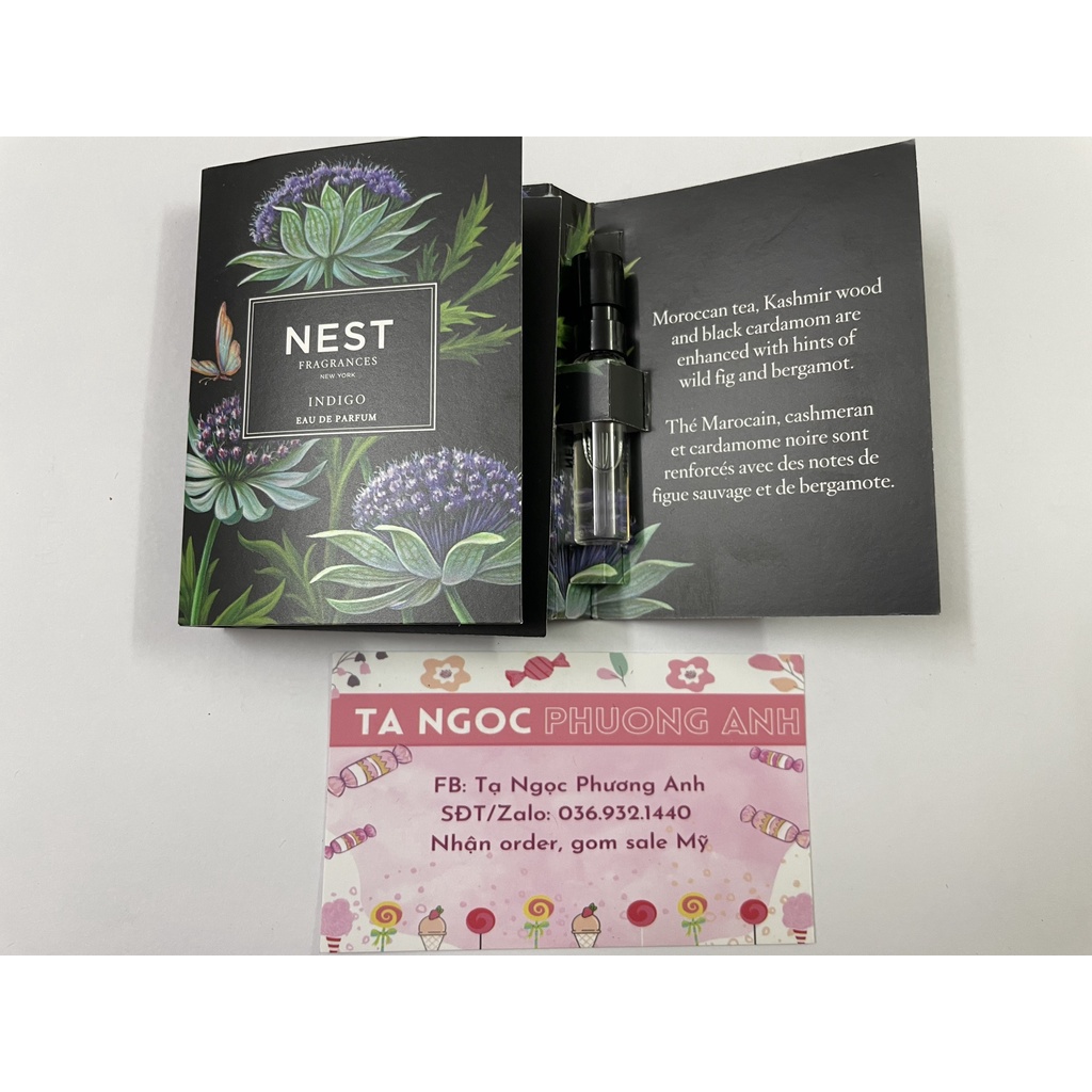 VIAL NƯỚC HOA HÃNG  NEST New York DÒNG Indigo Eau de Parfum