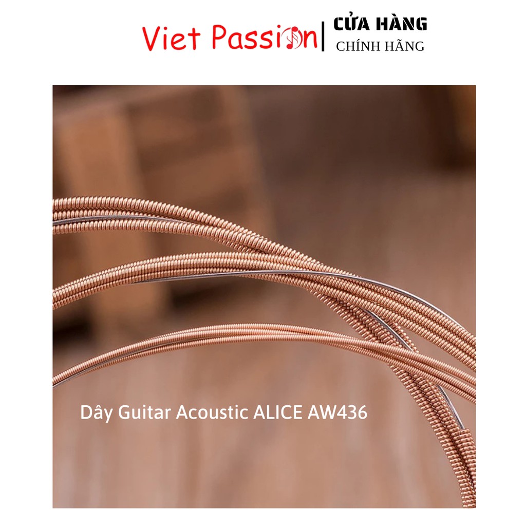 Dây đàn guitar acoustic Alice AW436 AW432 A206 A406 A407C cỡ 11 chính hãng dây sắt cho đàn ghi ta vietpassion