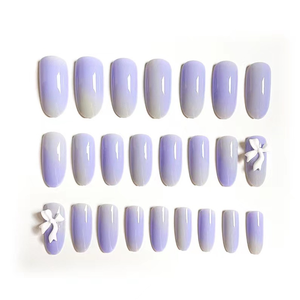 Set 24 móng tay giả ngắn phong cách Pháp độc đáo 2497