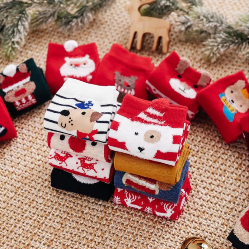 [Freeship + Mã giảm giá] Tất Vớ Cổ Cao Giáng Sinh Noel Đỏ, Quà tặng Hàng Taobao Chất Cotton Mềm Mịn Hàng Cotton Có Sẵn