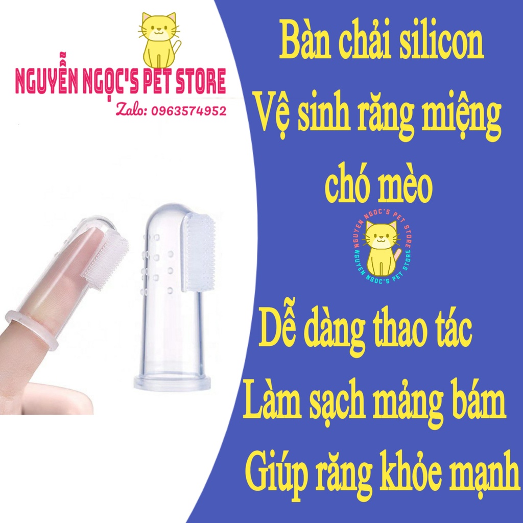 Bàn chải chà răng silicon, bàn chải chà răng cho chó mèo, bàn chải chà răng cho thú cưng