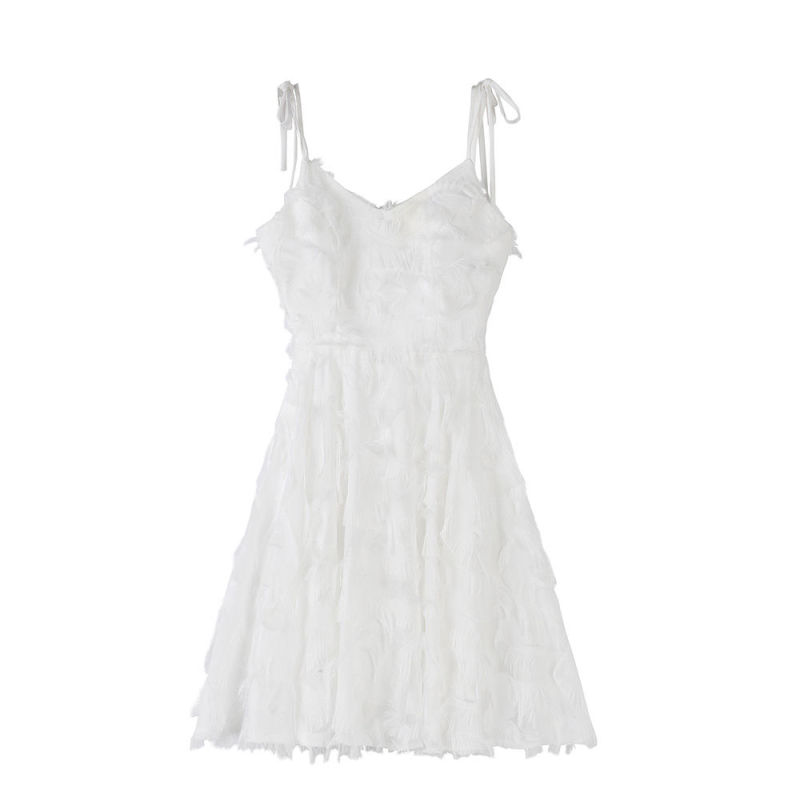 Đầm hai dây dáng chữ A cổ chữ V xinh xắn thời trang dành cho nữ