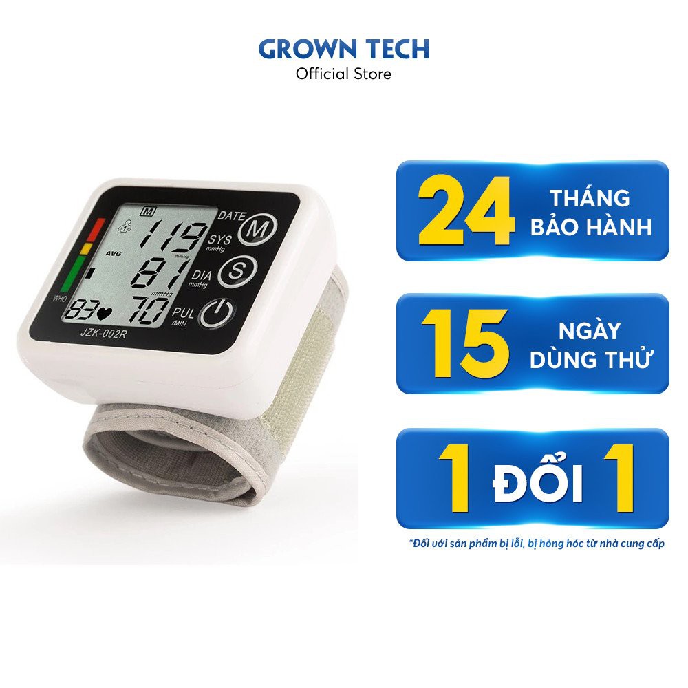 Máy đo huyết áp tự động GrownTech WHO cầm tay thế hệ mới cho độ chính xác cao bảo hành chính hãng