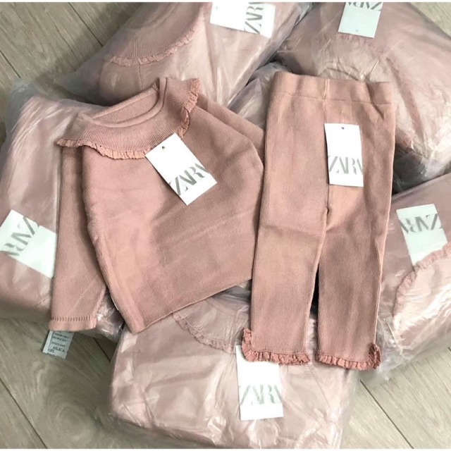 Set len zara cho bé gái chất đanh mịn