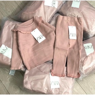 Set len zara cho bé gái chất đanh mịn