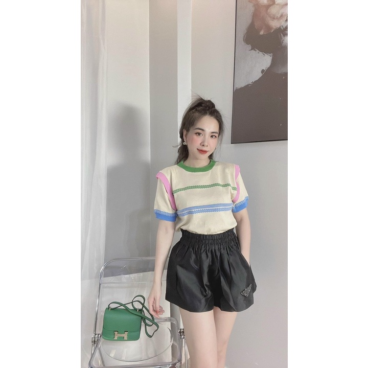 Áo len kẻ phối viền nhiều màu hot hit