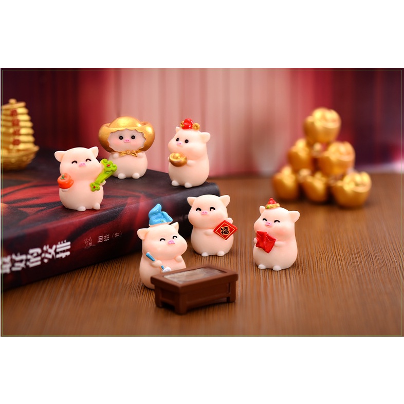 Mô hình heo hồng kim nguyên bảo trang trí tiểu cảnh, terrarium, DIY