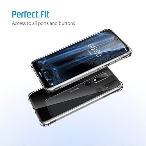 Ốp điện thoại TPU silicon mềm trong suốt chống sốc phong cách sang trọng cho Nokia 6.1plus X6