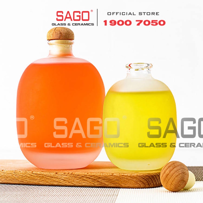Bình Ngâm Rượu Thủy Tinh Bầu Nút Ấn 100ml , 250ml , 500ml | Tùy Chọn Dung tích