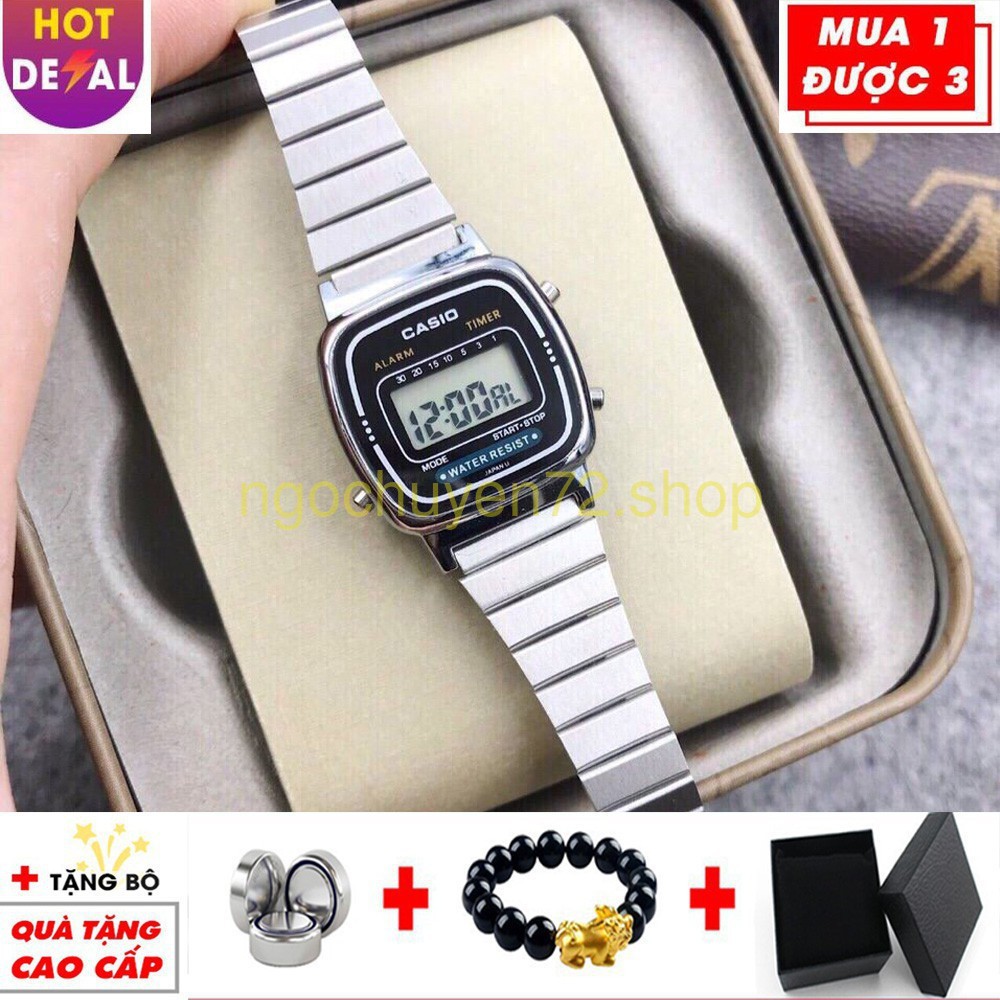 Đồng hồ Casio nữ máy Nhật chống nước dây thép không gỉ siêu cool, thời trang cá tính -Ngochuyen72.Shop