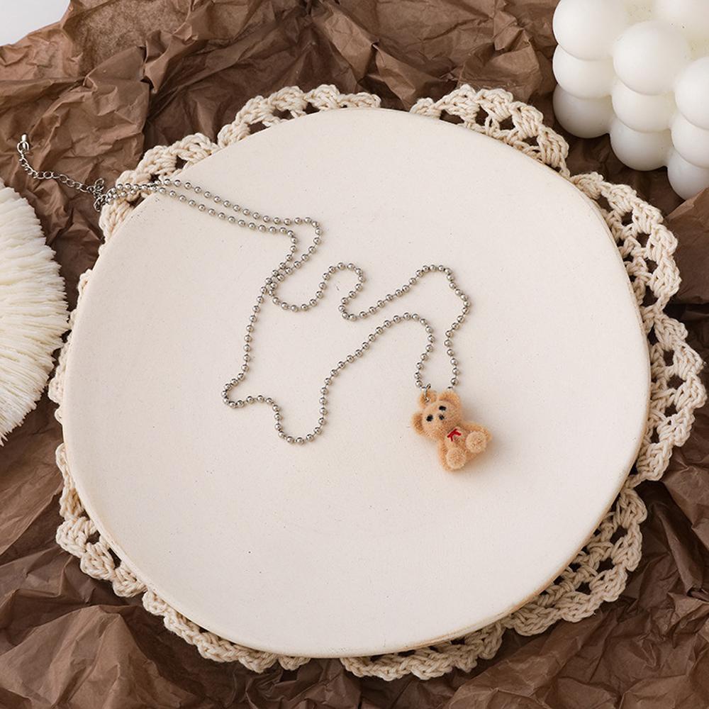 AROMA Vòng cổ Mặt Gấu Hoạt Hình Màu Kẹo Ngọt Thời Trang Cho Nữ