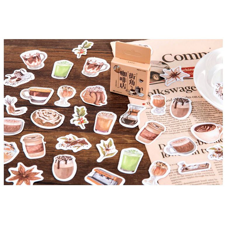Bộ 45 Sticker Ly Cafe E115
