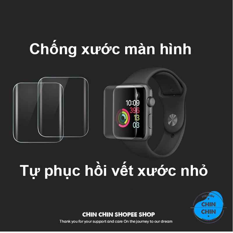 Miếng Dán Skin PPF Màn Hình Cho Apple Watch Chống Xước Màn Hình Tự Phục Hồi Vết Xước Đủ Size 38mm 40mm 42mm 44mm