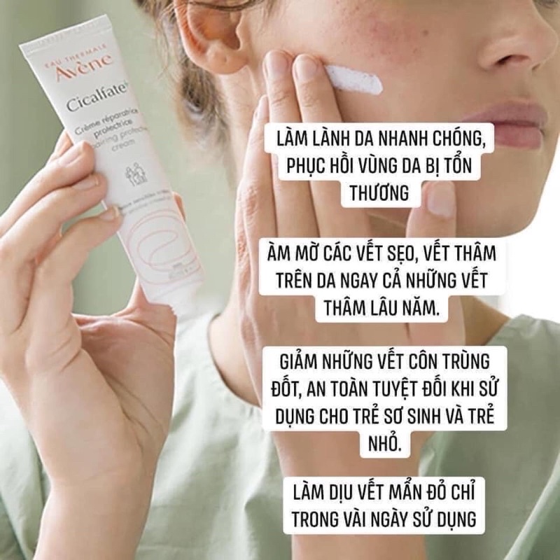 Kem dưỡng Avene Cicalfate reparing protective cream phục hồi da và giảm sẹo thâm 40ml