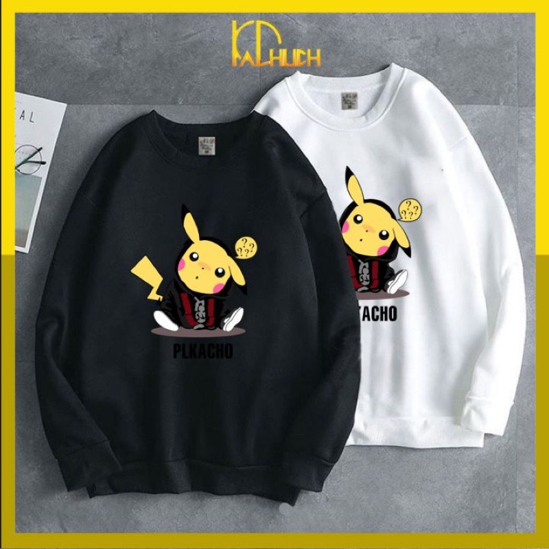 Áo sweater nỉ unisex PLIKACHO size 40-80kg