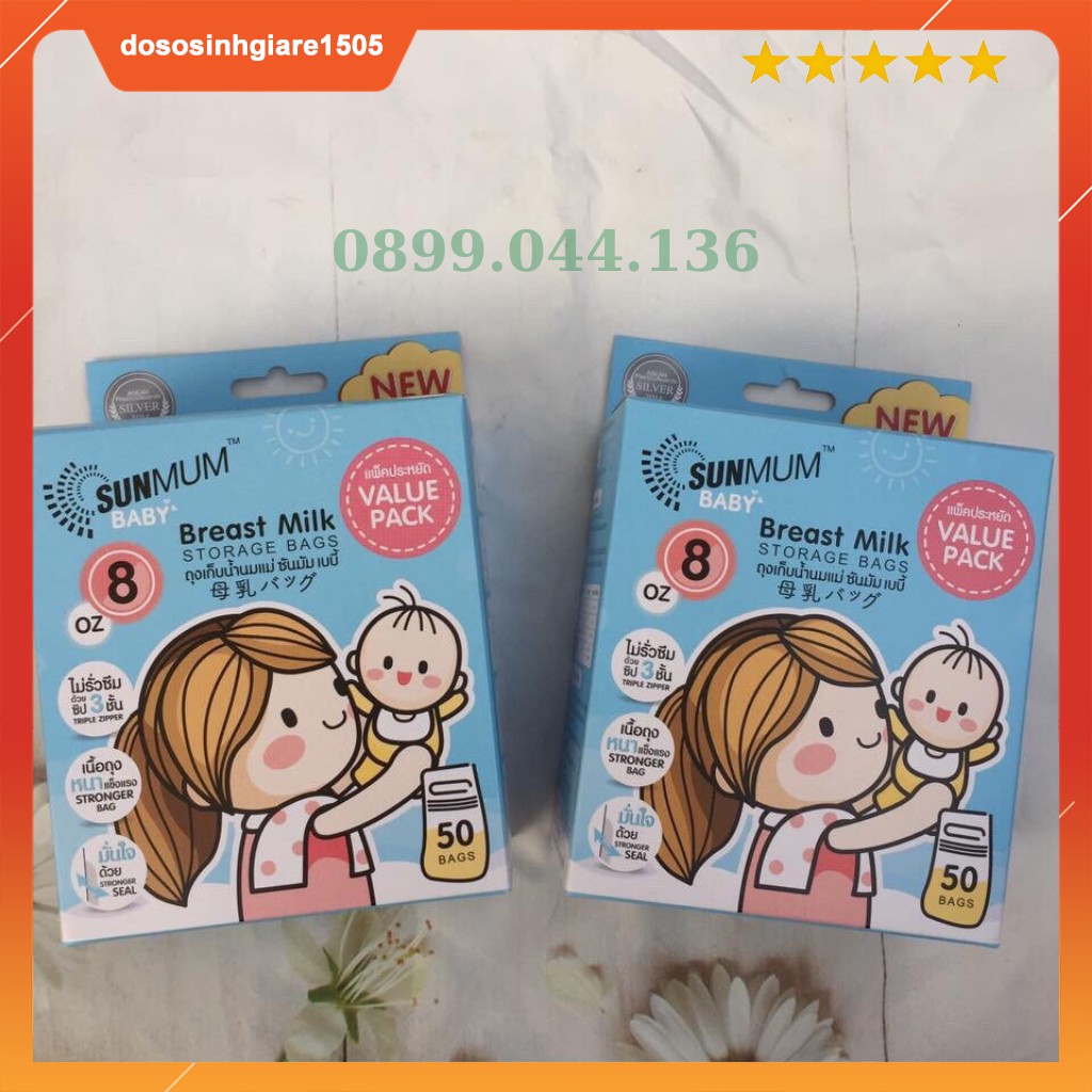 Túi Trữ Sữa SunMum hộp 50 Túi (250ML)