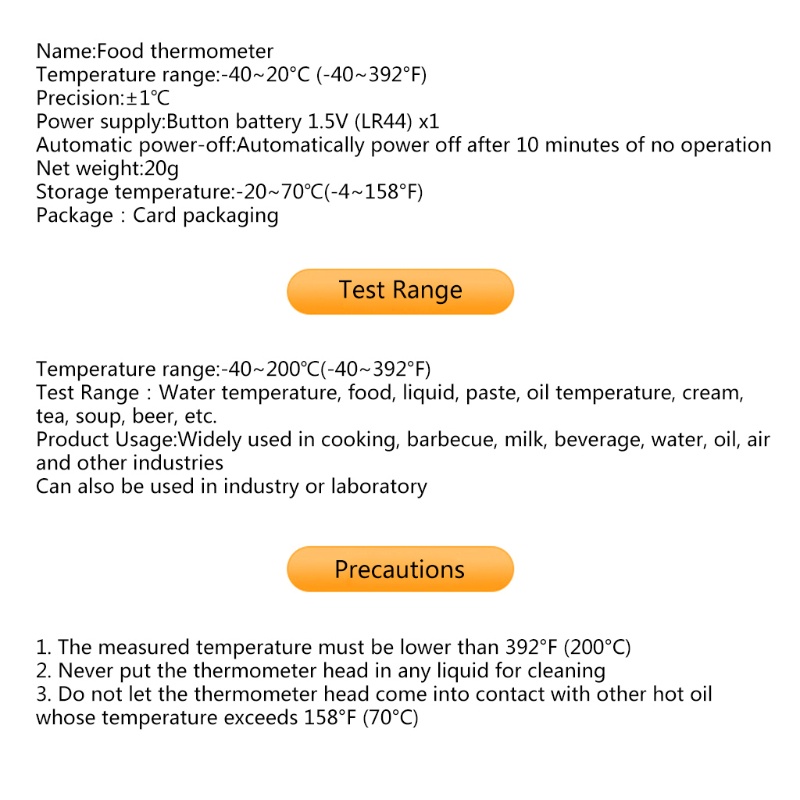 Kẹp Cảm Biến Tức Thời Hỗ Trợ Nướng BBQ Tiện Dụng