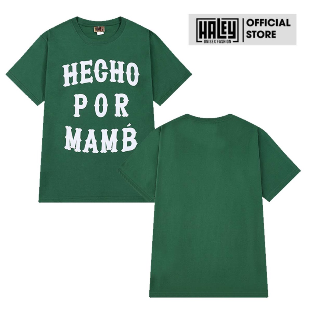 Áo Thun lạnh Unisex Tay Lỡ Form Rộng Nam Nữ HALEY vải cotton XANH LÁ HOT TREND Streetwear Style
