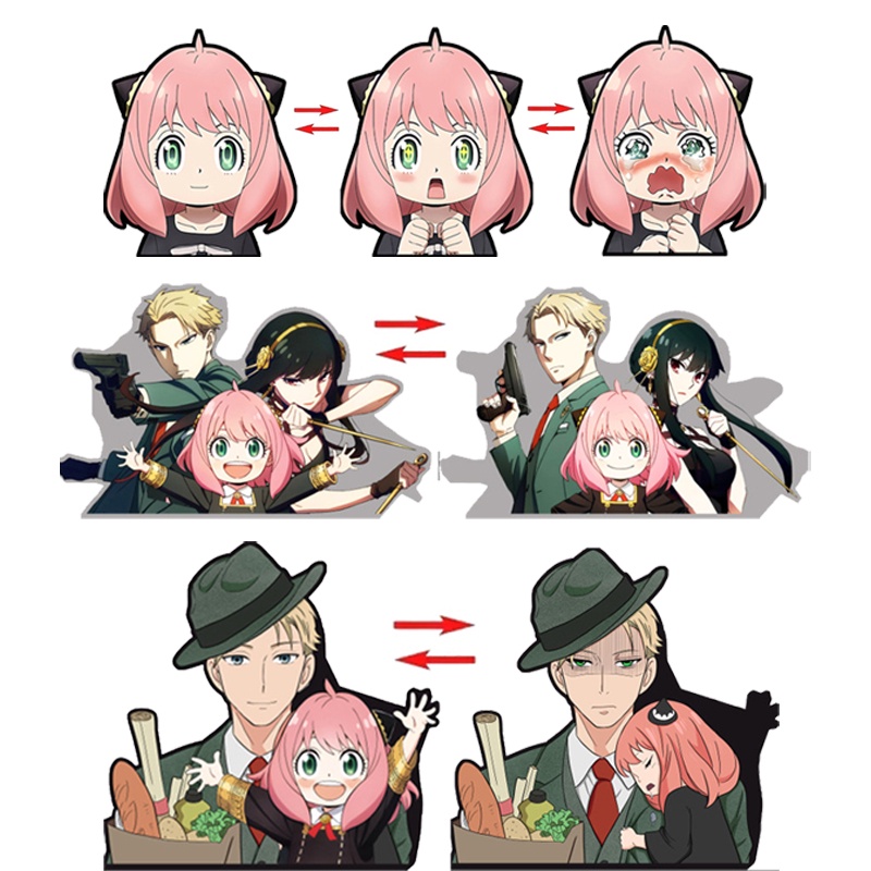 Miếng Dán 3d Anime SPY×FAMILY Anya Yor Forger Twilight Chống Thấm Nước Nhiều Màu Sắc