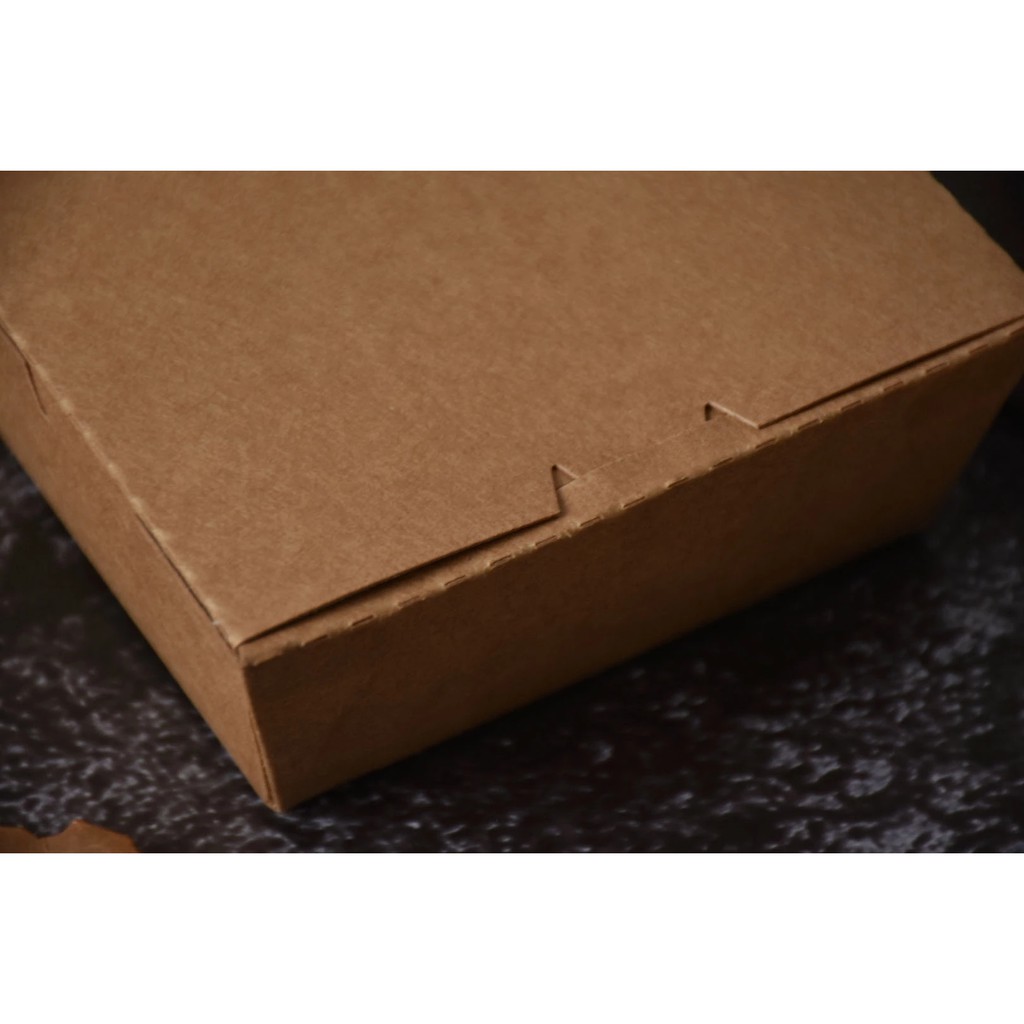 Hộp Kraft nắp liền- 50 cái size 700 ml 900ml,1200,1400 cáng PE bóng sáng