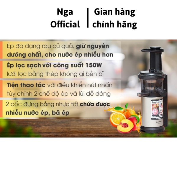 Máy ép chậm trái cây Panasonic MJ-L500SRA  bảo hành 24 tháng