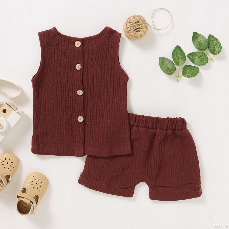 Set Áo Thun Dài Tay Cổ Tròn + Quần Short Đáng Yêu Cho Bé