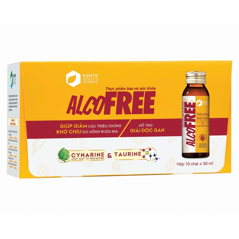 AlcoFree Thực Phẩm Chức Năng Giúp Mát Gan Giải Rượu Hộp 10 Chai
