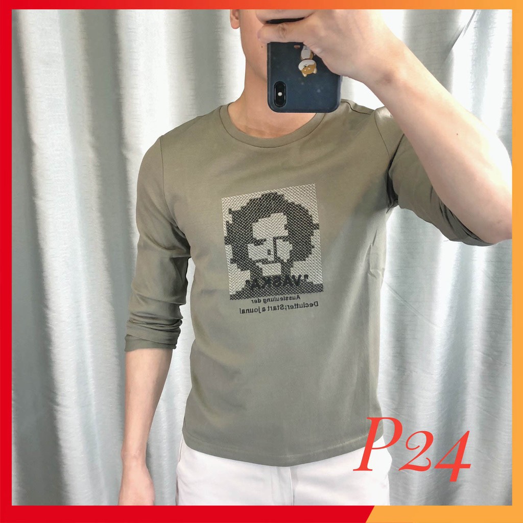 Áo thun dài tay nam cổ tròn - 3 màu - chất cotton đũi cao cấp co dãn 4 chiều cao cấp | BigBuy360 - bigbuy360.vn