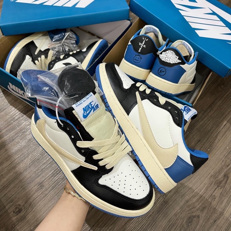 Full bill box+quà tặng🎁Giày thể thao_Jd travis scott xanh trắng thấp cổ nam nữ