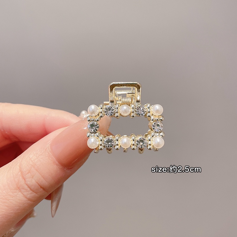 Kẹp Tóc Kim Loại Hình Nơ Đính Ngọc Trai Nhân Tạo Xinh Xắn