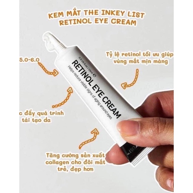Kem mắt chống lão hóa The INKEY List Retinol Eye Cream 15ml