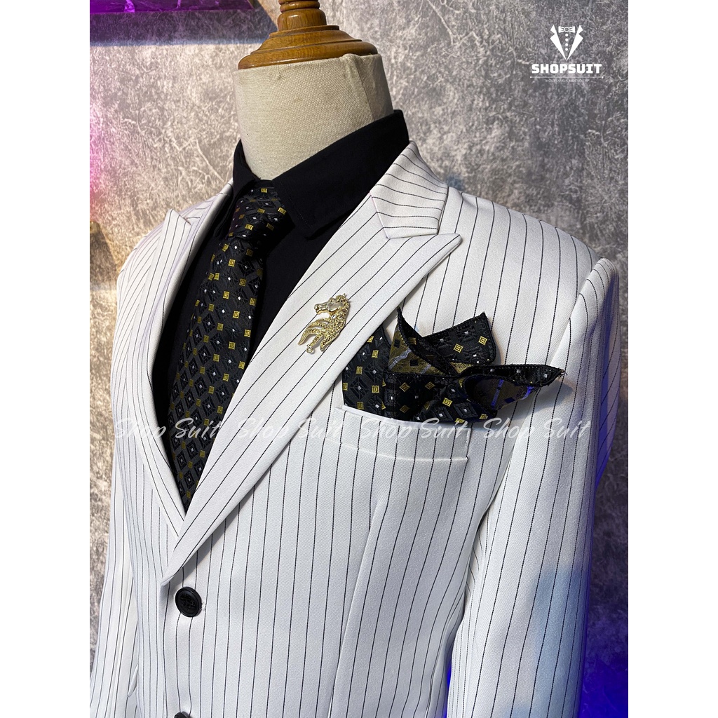 Vets nam Hàn Quốc kẻ sọc trắng-Shop Suit