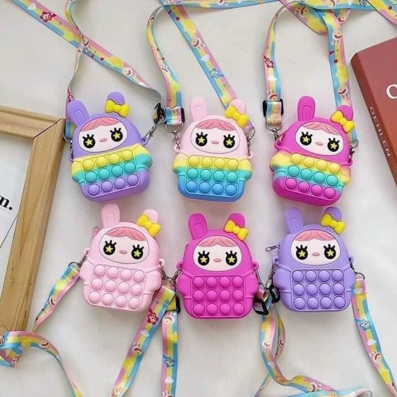 Pop It Bag Túi AIQ Store kiểu đồ chơi nhấn bóp bong bóng giảm căng thẳng, Túi Pop It Fancy mini siêu Cute cho bé