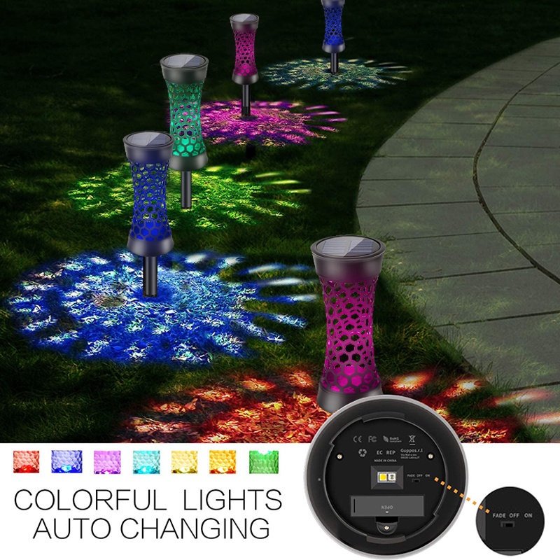1/2/4 Đèn Led Nhiều Màu Sắc Chống Thấm Nước Chiếu Sáng Sân Vườn