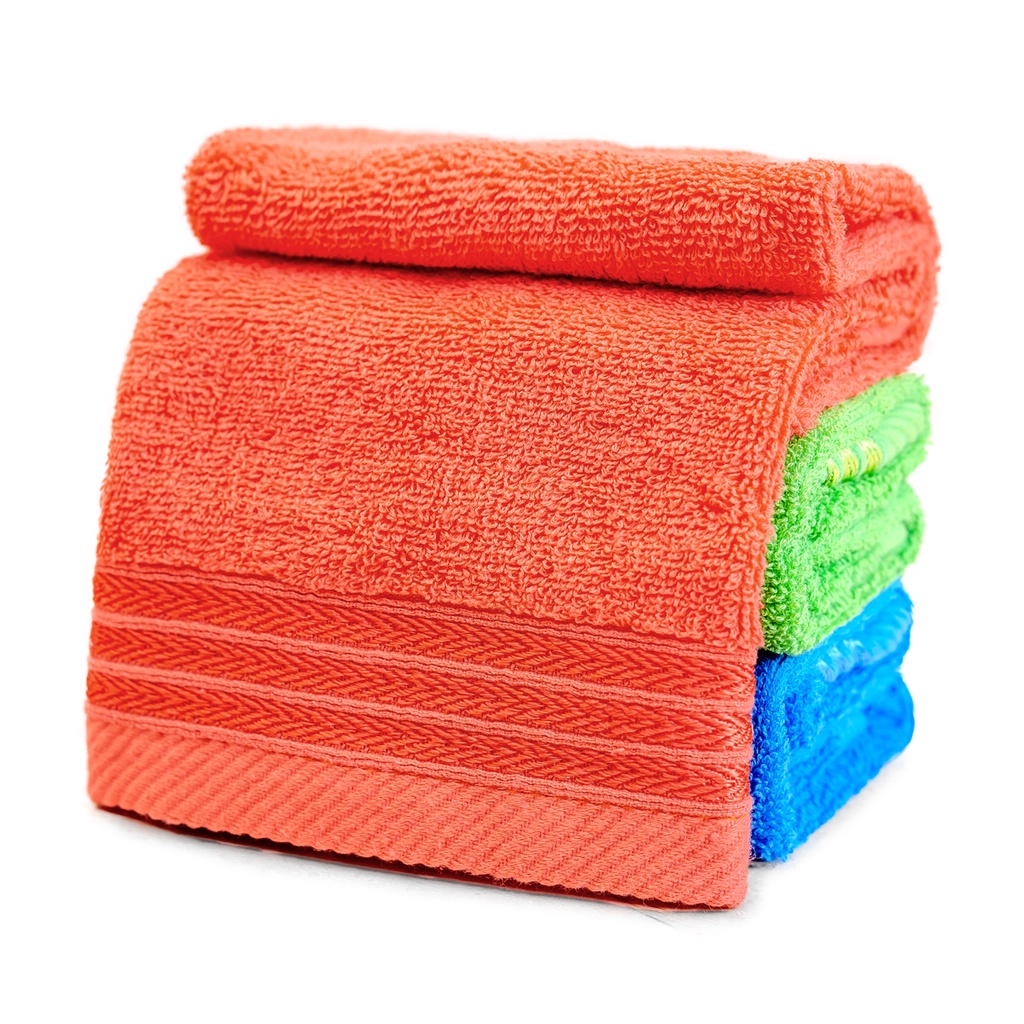 Combo 3 Khăn Mặt Cotton Tự Nhiên 100% NIVA Ws1 Mềm Mịn Thấm Hút Tốt, An Toàn Cho Da, Hoa Văn Kích Thước 280x460 mm