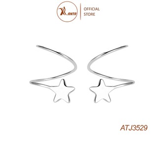 Khuyên tai bạc kiểu xoắn ốc mặt hình ngôi sao cho nữ ANTA Jewelry - ATJ3529